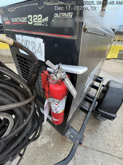 2019 Lincoln Electric Vantage 322 Welder Ready-Pak 3, Two wheel trailer, Fender and Light kit, Cable Rack