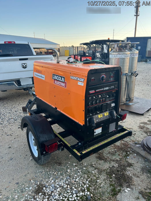 2024 Lincoln Electric Vantage 322 Welder Ready-Pak 3, Two wheel trailer, Fender and Light kit, Cable Rack, Orange