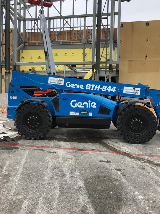 2018 Genie GTH-844 Genie GTH-844D w/Open ROPS, Solid Tires, Work Light/Beacon, 60" Carriage and Forks