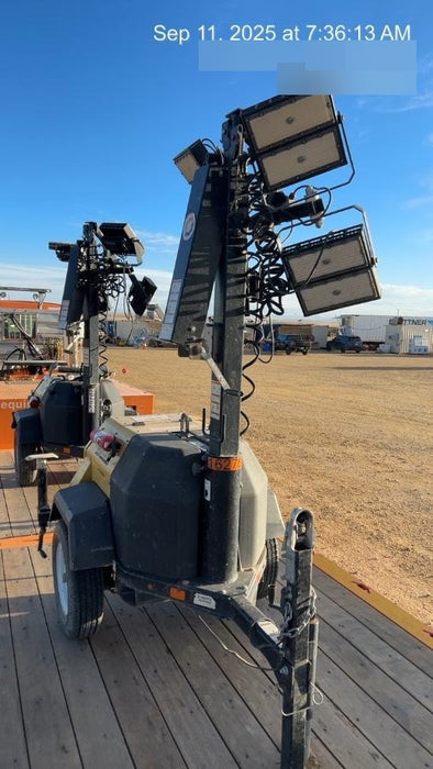 2021 Allmand NLV3GR (4) LED Light Fixture 350W, 23' Vertical Mast, 3kW Prime, Towable, Deep Sea L401, Leveling Jacks, Yanmar T4F 5.8hp