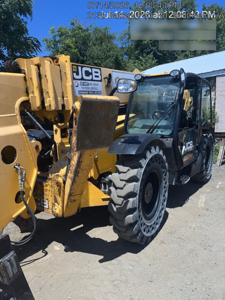 2019 JCB 514-56 Cab/Heat/Air, 109HP, Solid Tires, STD Worklight, Beacon, Aux Hydraulics, Lifting Eye, Back up Alarm w/72" Side Shift Carriage, 60" Forks