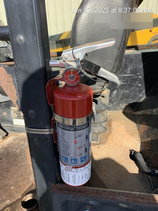 2019 JCB 510-56 74 HP w/Open ROPS, Beacon, Aux Hydraulics, Worklights, Solid Tires w/60" Carriage/Forks