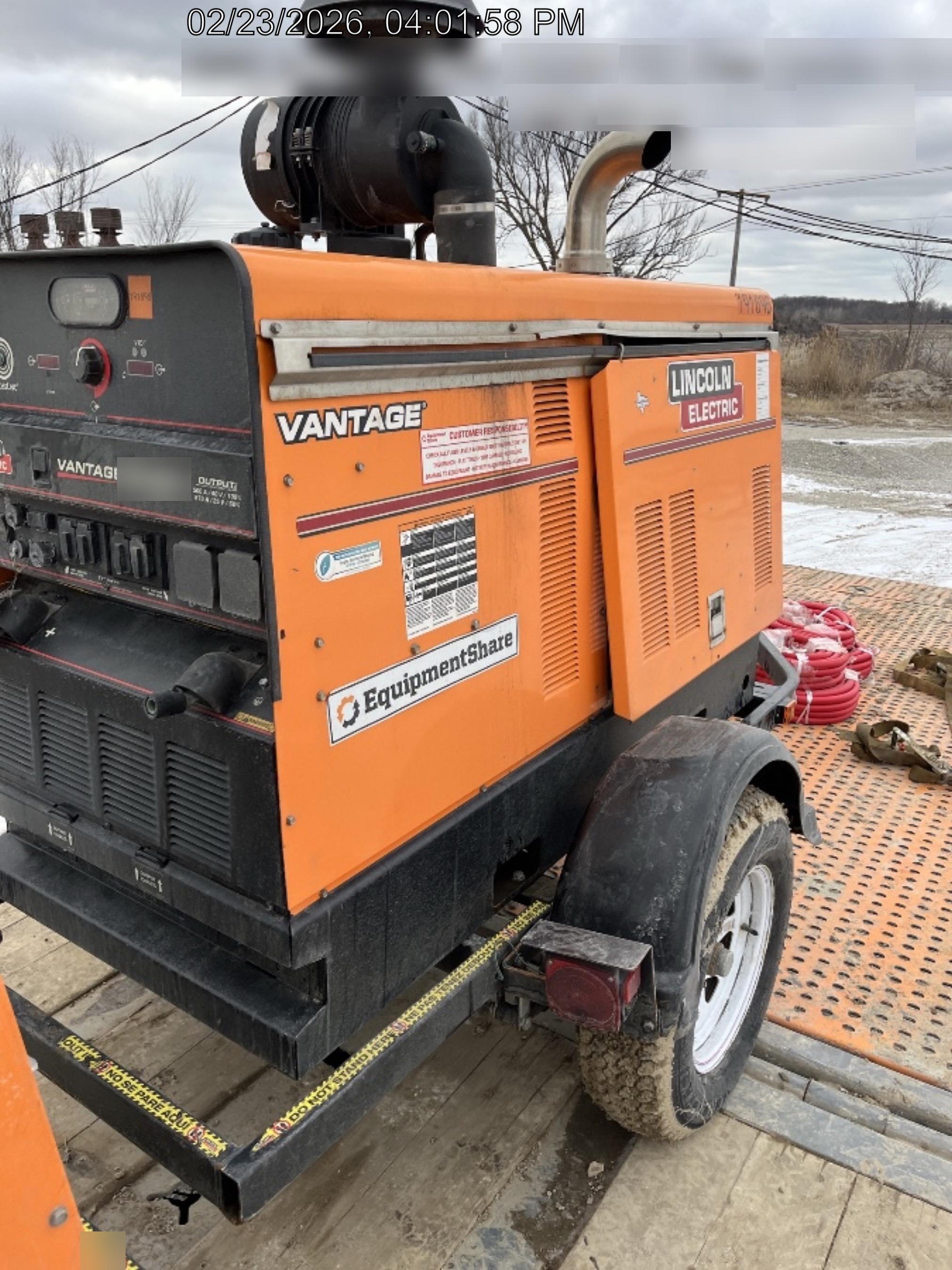 2021 Lincoln Electric Vantage 549X Ready Pak 3, ORANGE (includes trailer, cable rack, fender light kit)
