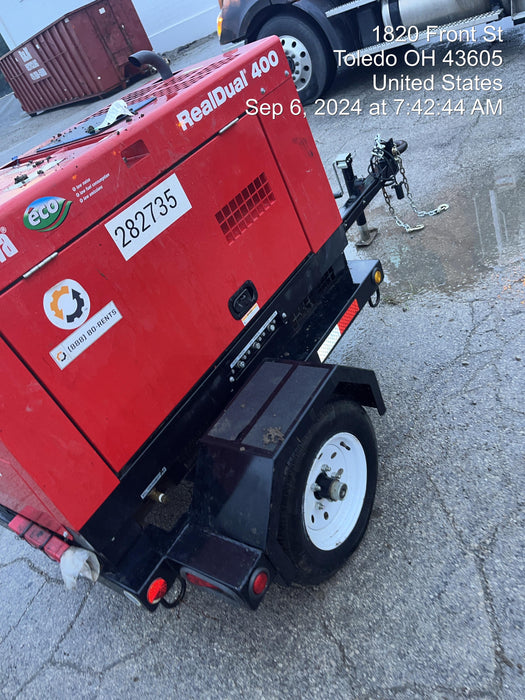 2022 Shindaiwa DGW400MDL Kubota D902 Engine, 23 HP, Dual Op Welder, Wire, Arc, Droop Stick, Tig, and CC Stick Functionality, Simulphase, 3 Phase and 1 Phase Gen Output, Single Axle NB Trlr, Slr Trckl Chrg 12V 12W, Fire Ext