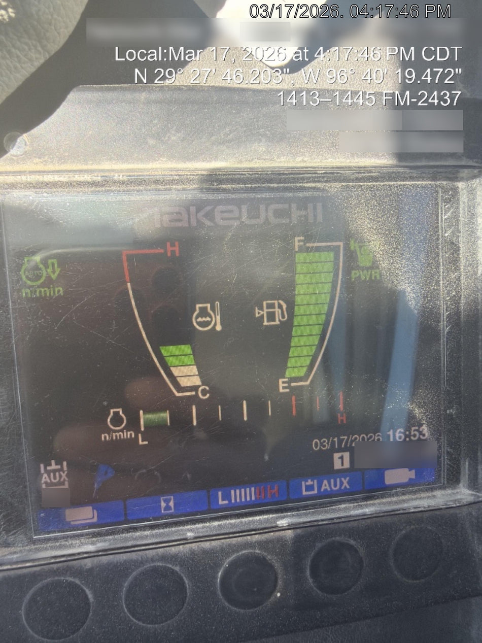 2019 Takeuchi TB290 Cab/Heat/AC w/Rubber Tracks, Auxiliary Hydraulics, Dozer Blade, Manual QC, 18/24/36" Buckets, Hydraulic Thumb Installed