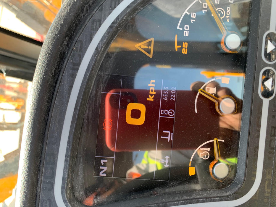 2019 JCB 510-56 Enclosed Cab, 74 HP, Solid Tires, Worklights, Beacon, Aux Hydraulics, Lifting Eye w/66" Carriage/60" Forks