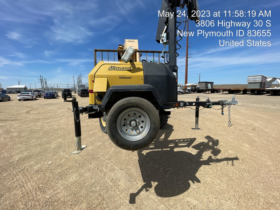 2022 Allmand NLV3GR (4) LED Light Fixture 350W, 23' Vertical Mast, 3kW Prime, Towable, ES Decals, T3