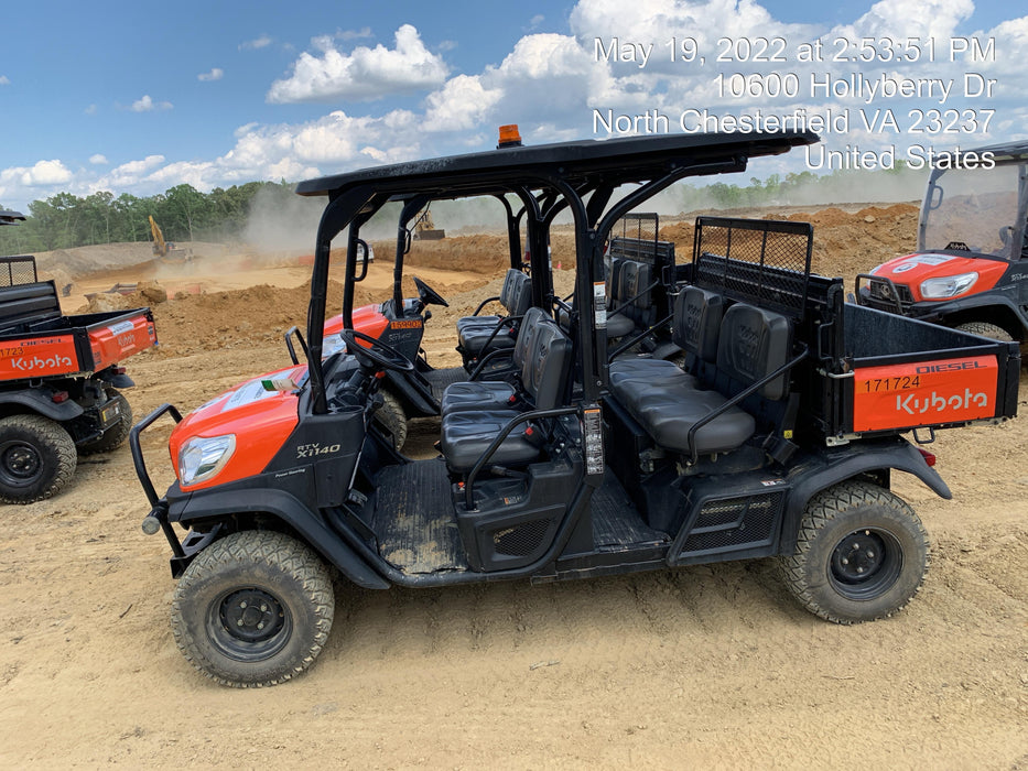 2021 Kubota RTV-X1140W-H Plastic Canopy, Windshield Acrylic Clear, LED Strobe Light, Wire Harness Kit, Back up Alarm