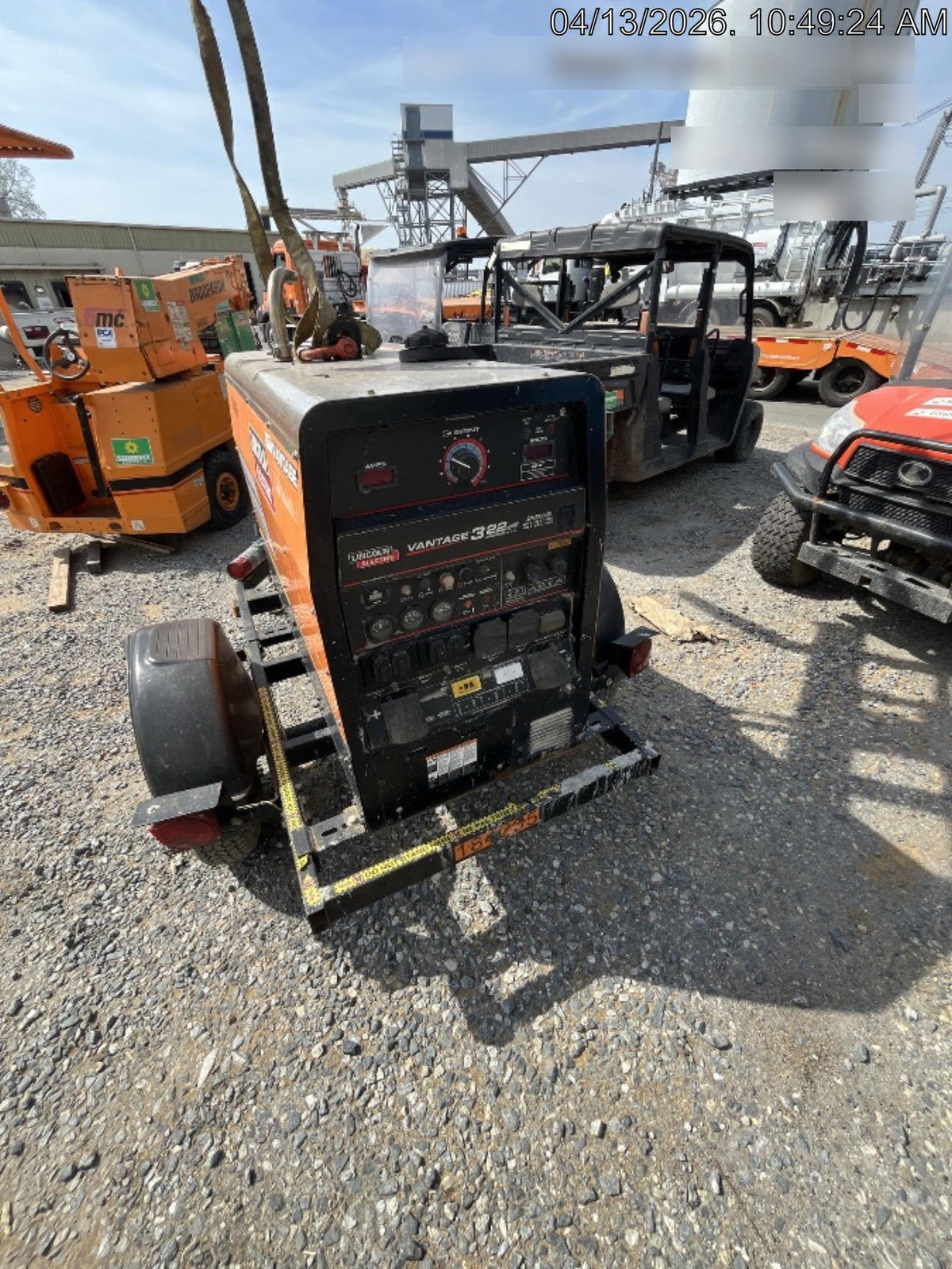 2021 Lincoln Electric Vantage 322 Vantage 322 Ready Pak 3 w/ Decals, ORANGE (includes trailer, cable rack, fender light kit) NO Telematics