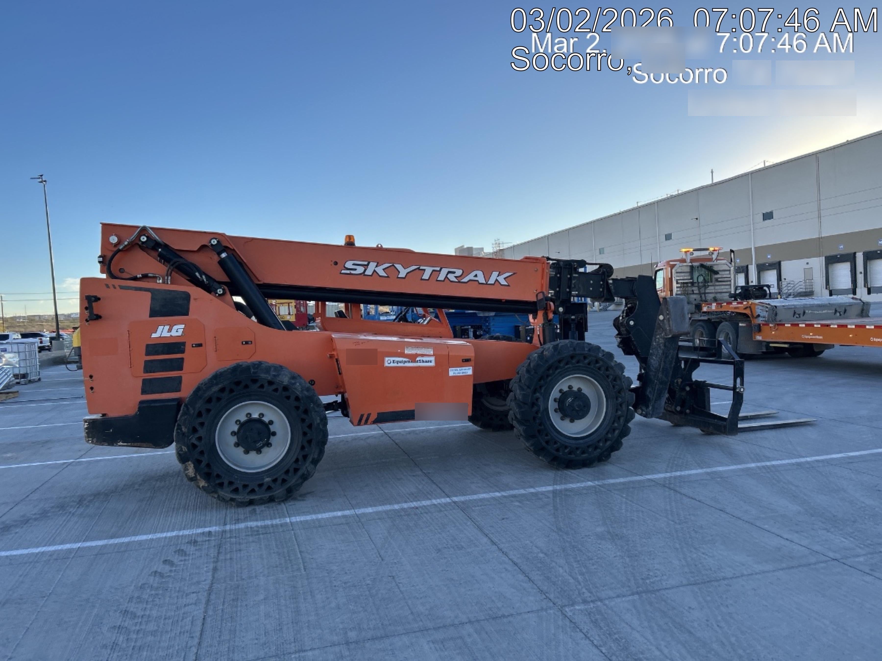 2018 Skytrak 10054 Skytrak 10054 10K Telehandler w/Open ROPS Solid Tires, LED Work Lights, Rotating Beacon, 60" Carriage/60" Forks
