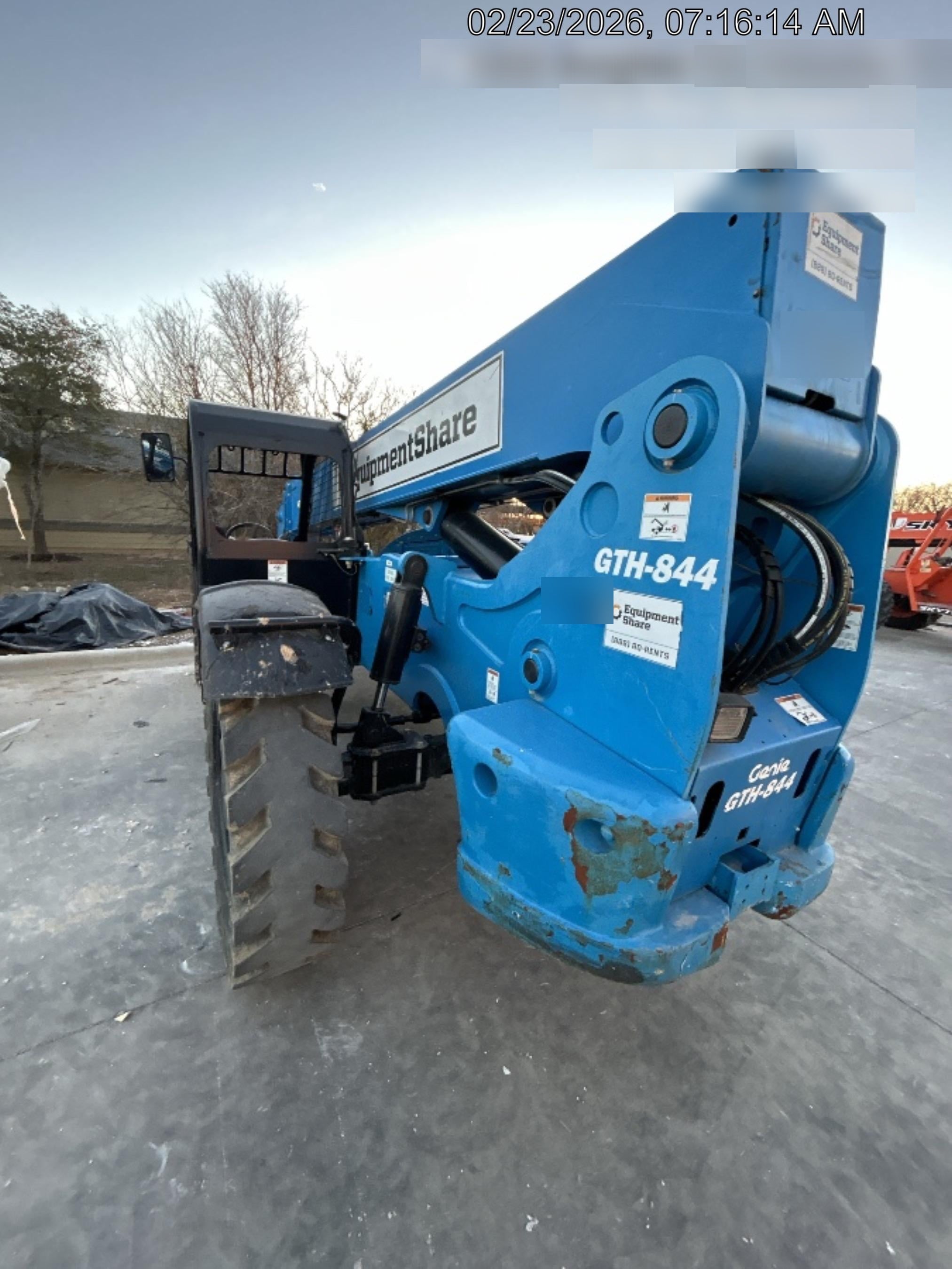 2019 Genie GTH-844 Canopy, Solid RT Tires, LED Work Lights, Beacon 60" QA Carriage, 48" Forks