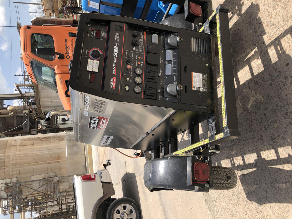 2019 Lincoln Electric Vantage 322 Ready-Pak 3, Two Wheel Trailer, Fender and Light Kit, Cable Rack