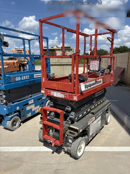 2020 Skyjack SJIII-3219 Solid NM Tires, Half height spring hinged entry gate, Dual Beacons, 800W Inverter