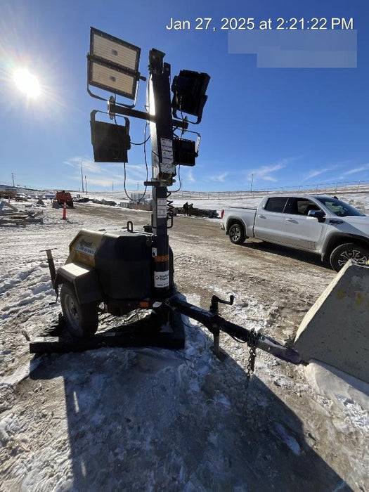 2022 Allmand NLV3GR (4) LED Light Fixture 350W, 23' Vertical Mast, 3kW Prime, Towable, Deep Sea L401, Leveling Jacks, Yanmar T4F 5.8hp