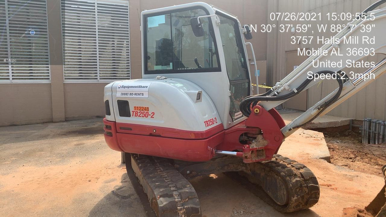2020 Takeuchi TB250-2C Cab/Heat/Air, Rubber Tracks, Manual TAG QC