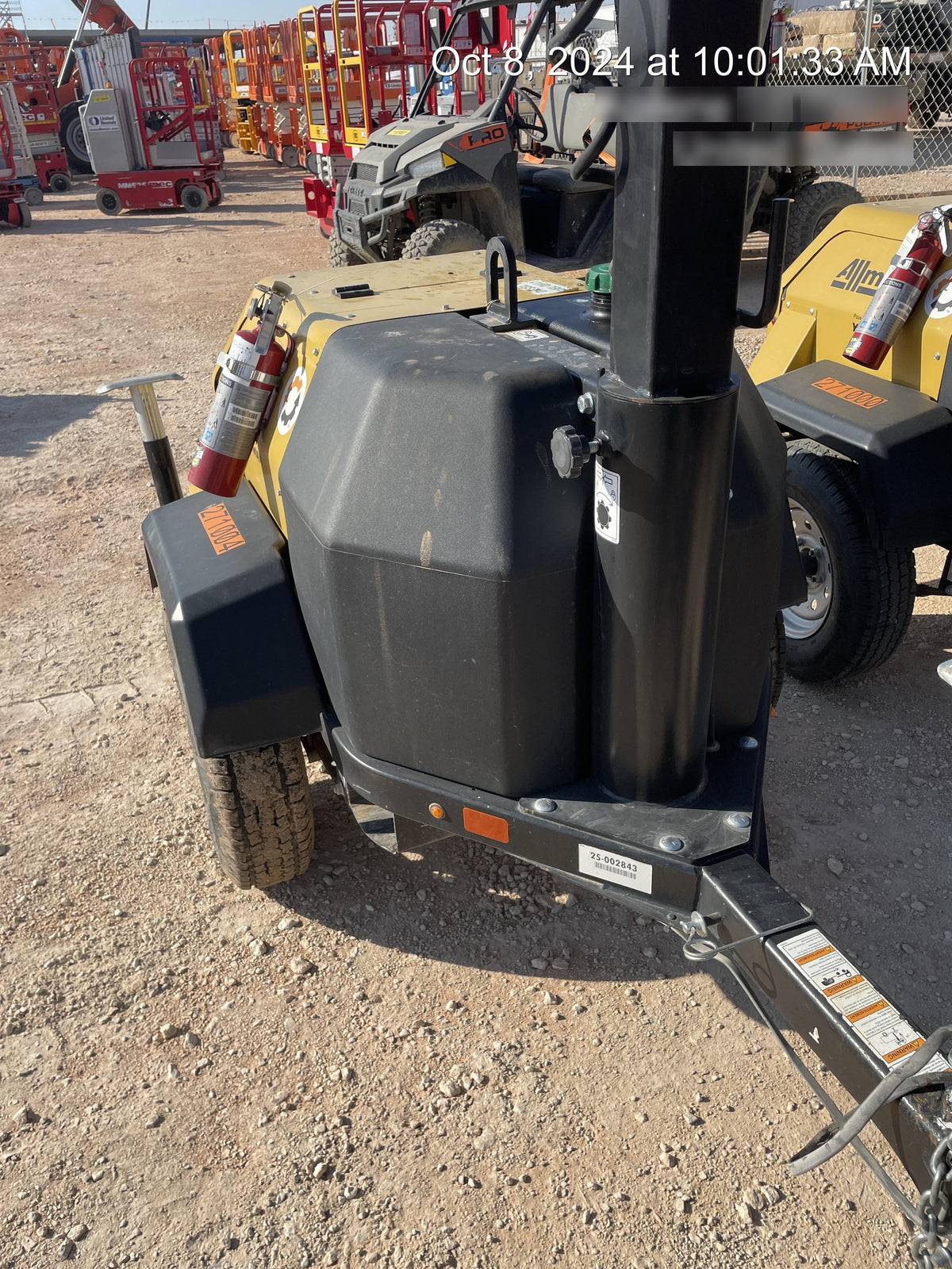 2022 Allmand NLV3GR (4) LED Light Fixture 350W, 23' Vertical Mast, 3kW Prime, Towable, Deep Sea L401, Leveling Jacks, Yanmar T4F 5.8hp