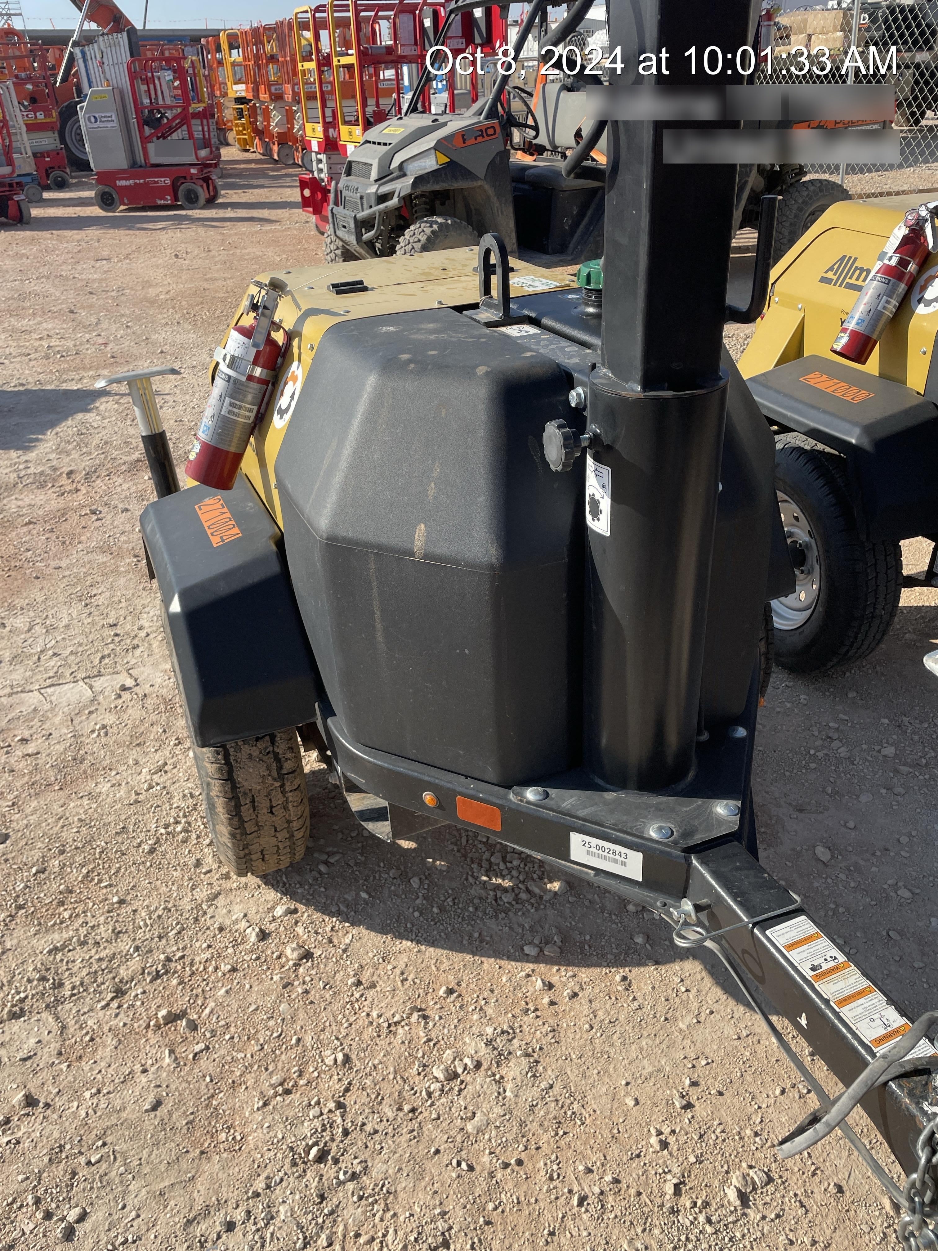 2022 Allmand NLV3GR (4) LED Light Fixture 350W, 23' Vertical Mast, 3kW Prime, Towable, Deep Sea L401, Leveling Jacks, Yanmar T4F 5.8hp
