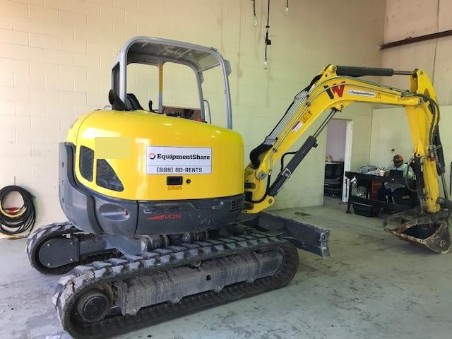 Wacker Neuson EZ53 Open ROPS, Rubber Tracks, Long Dipperstick, T4, Bucket