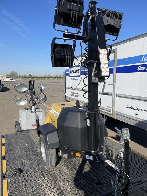 2022 Allmand NLV3GR (4) LED Light Fixture 350W, 23' Vertical Mast, 3kW Prime, Towable, Deep Sea L401, Leveling Jacks, Yanmar T4F 5.8hp