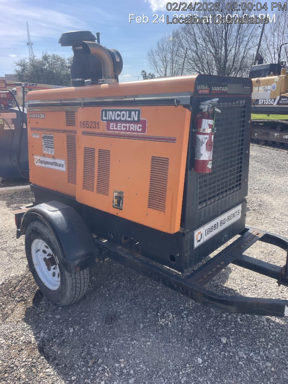 2021 Lincoln Electric Vantage 549X Ready Pak 3, ORANGE (includes trailer, cable rack, fender light kit)