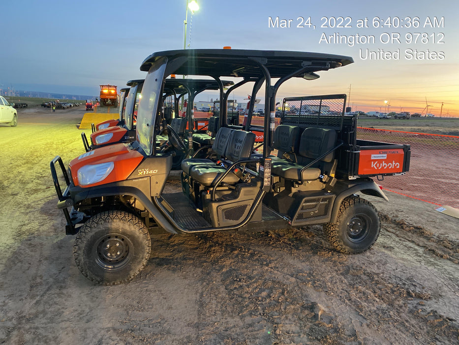 2022 Kubota RTV-X1140W-H Plastic Canopy, Windshield Acrylic Clear, LED Strobe Light, Wire Harness Kit, Back up Alarm