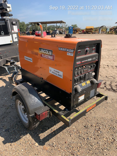 2021 Lincoln Electric Vantage 322 Vantage 322 Ready Pak 3 w/ Decals, ORANGE (includes trailer, cable rack, fender light kit) NO Telematics