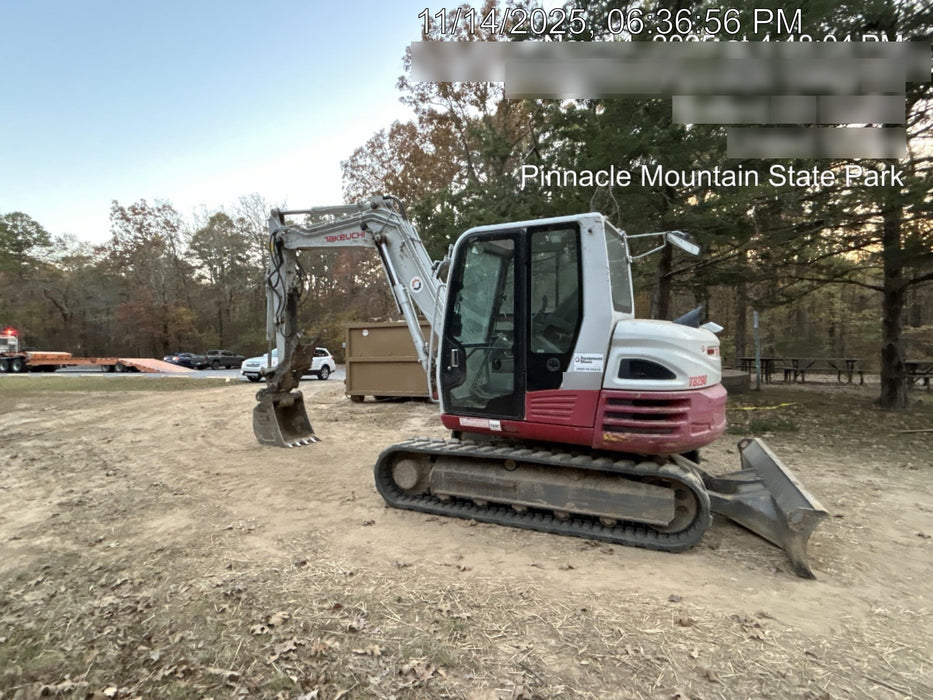 2019 Takeuchi TB290 Cab/Heat/AC Rubber tracks, Dozer blade, Travel alarm, Auxiliary hydraulics w/Manual QC, Hydraulic thumb, 18", 24", and 36" Buckets