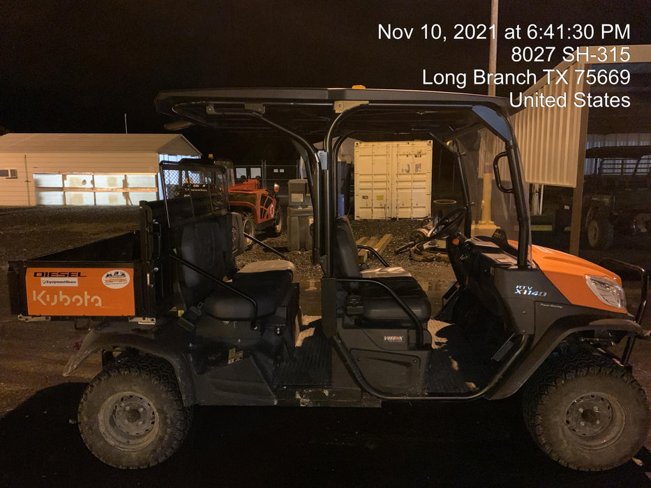 2021 Kubota RTV-X1140W-H Plastic Canopy, Windshield Acrylic Clear, LED Strobe Light, Wire Harness Kit, Back up Alarm