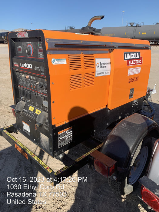 2022 Lincoln Electric LE400 Kubota V1505, Trlr, Cable Rack, Light Kit, ES Decals, T3