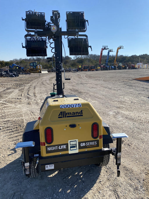 2022 Allmand NLV3GR (4) LED Light Fixture 350W, 23' Vertical Mast, 3kW Prime, Towable, Deep Sea L401, Leveling Jacks, Yanmar T4F 5.8hp