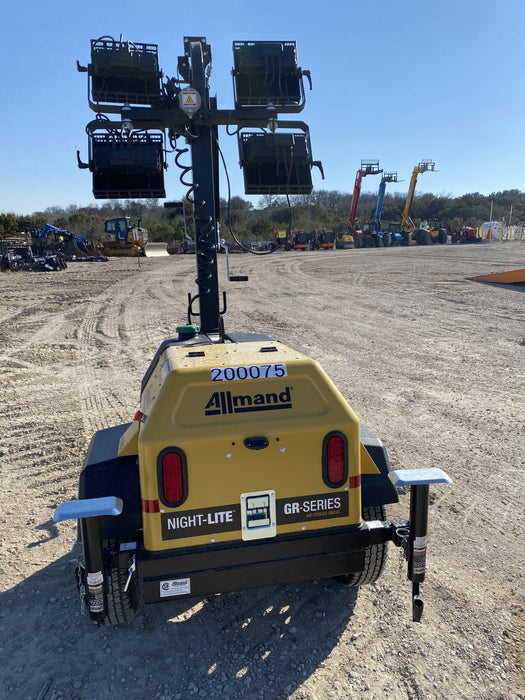 2022 Allmand NLV3GR (4) LED Light Fixture 350W, 23' Vertical Mast, 3kW Prime, Towable, Deep Sea L401, Leveling Jacks, Yanmar T4F 5.8hp