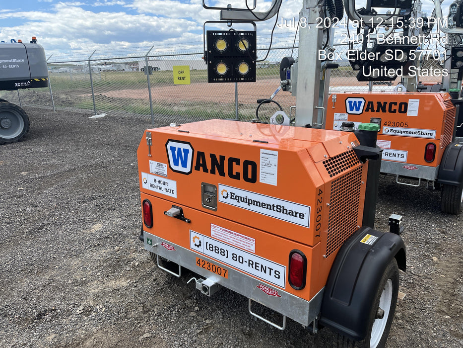 2024 Wanco WLTT-4MM4K Diesel, Deep Sea Controller, Shore Power Plug, Auto Start, (4) 350W LED Floodlights, 4kW Generator, 60 Gal Fuel Tank, 2" Ball, T3