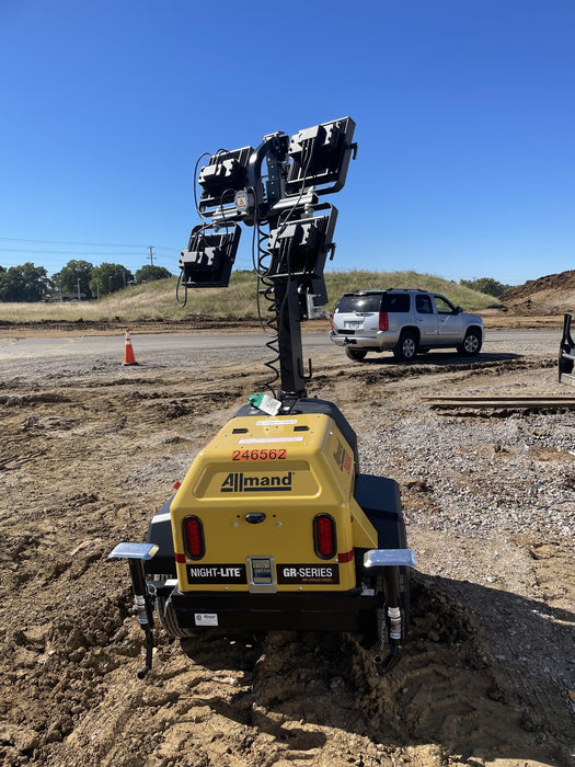 2022 Allmand NLV3GR (4) LED Light Fixture 350W, 23' Vertical Mast, 3kW Prime, Towable