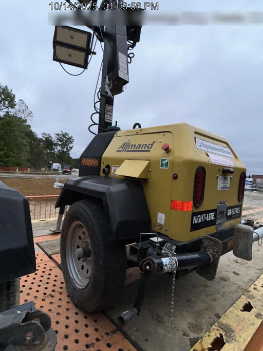 2022 Allmand NLV3GR (4) LED Light Fixture 350W, 23' Vertical Mast, 3kW Prime, Towable, Deep Sea L401, Leveling Jacks, Yanmar T4F 5.8hp