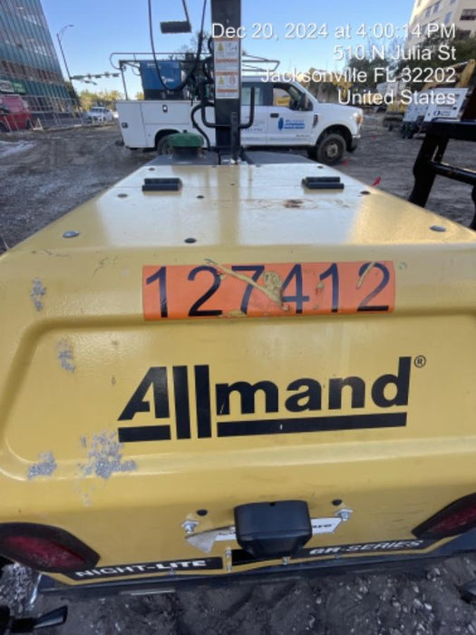 2021 Allmand NLV3GR (4) LED Light Fixture 350W, 23' Vertical Mast, 3kW Prime, Towable, Deep Sea L401, Leveling Jacks, Yanmar T4F 5.8hp