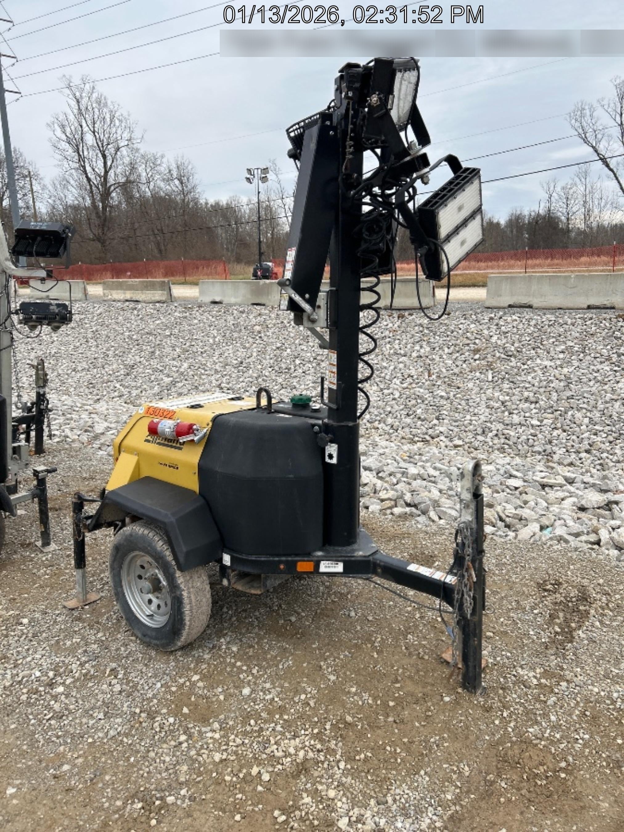2021 Allmand NLV3GR (4) LED Light Fixture 350W, 23' Vertical Mast, 3kW Prime, Towable, Deep Sea L401, Leveling Jacks, Yanmar T4F 5.8hp