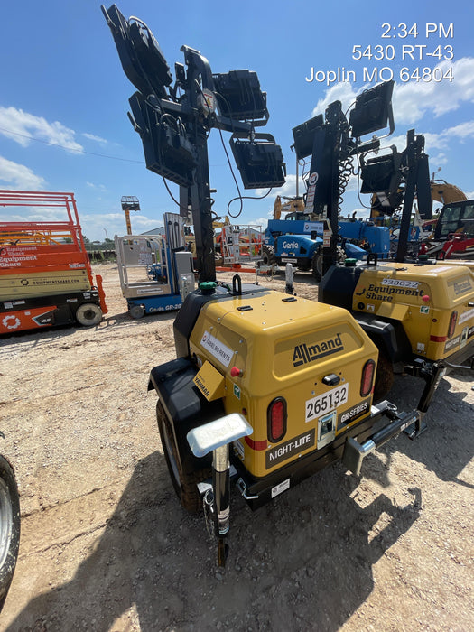 2022 Allmand NLV3GR (4) LED Light Fixture 350W, 23' Vertical Mast, 3kW Prime, Towable, ES Decals, T3