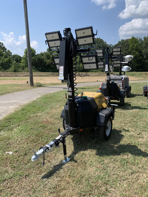 2021 Allmand NLV3GR (4) LED Light Fixture 350W, 23' Vertical Mast, 3kW Prime, Towable, Deep Sea L401, Leveling Jacks, Yanmar T4F 5.8hp