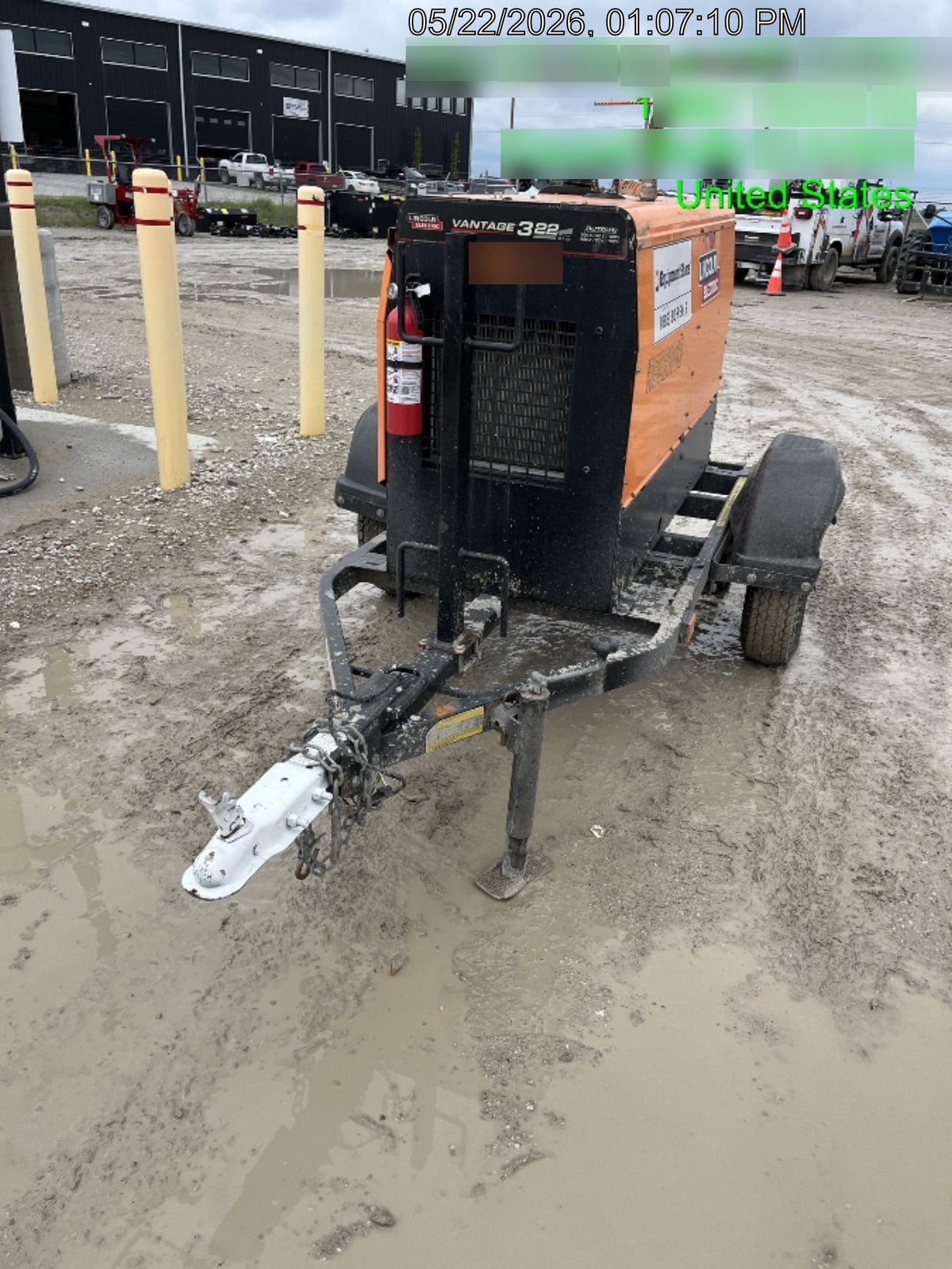 2021 Lincoln Electric Vantage 322 Vantage 322 Ready Pak 3 w/ Decals, ORANGE (includes trailer, cable rack, fender light kit) NO Telematics