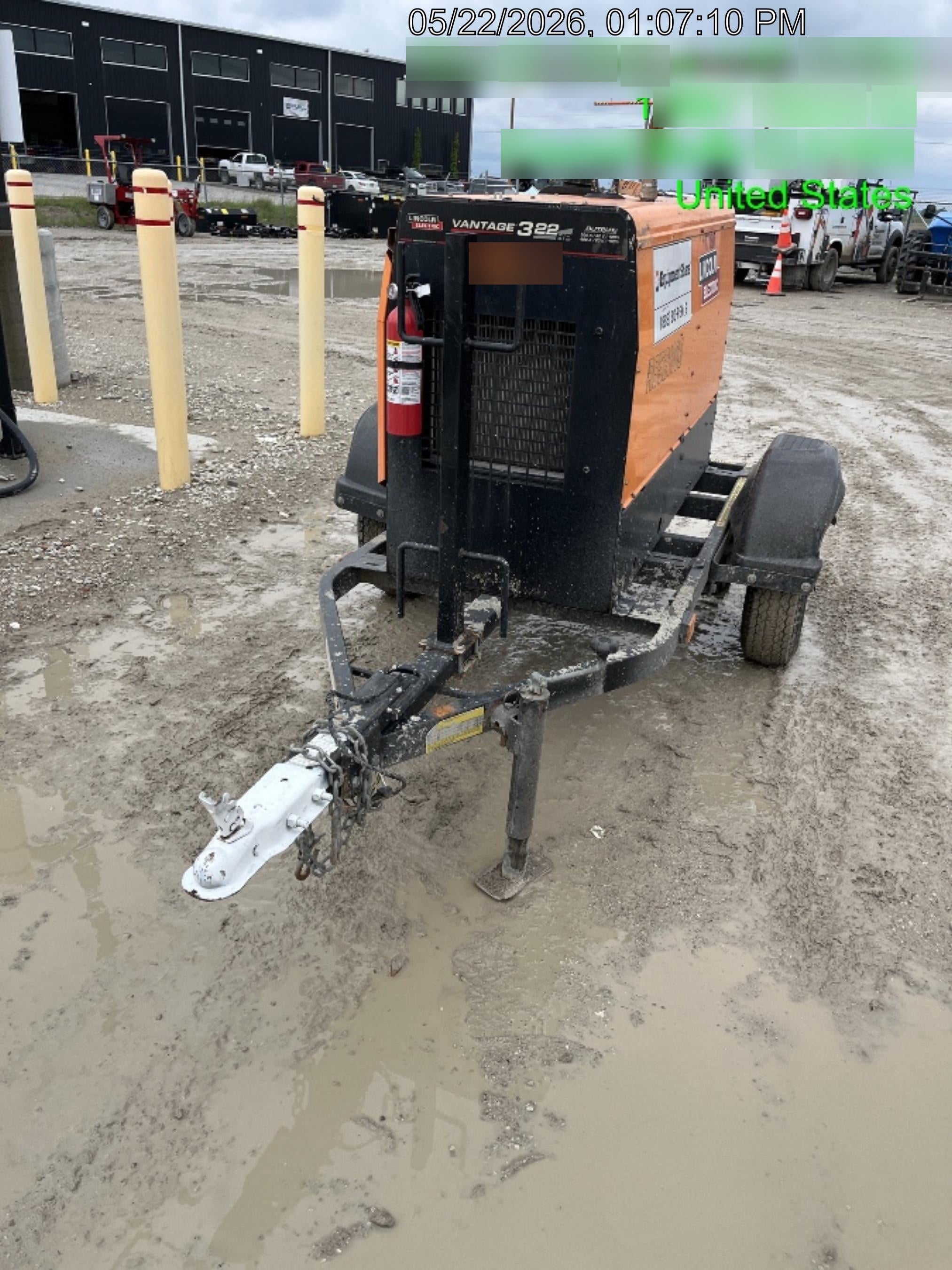 2021 Lincoln Electric Vantage 322 Vantage 322 Ready Pak 3 w/ Decals, ORANGE (includes trailer, cable rack, fender light kit) NO Telematics