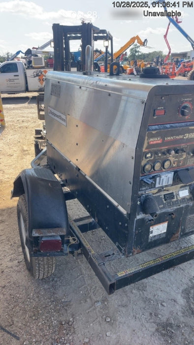 2016 Lincoln Electric Vantage 322 Ready-Pak 3, Two Wheel Trailer, Fender and Light Kit, Cable Rack