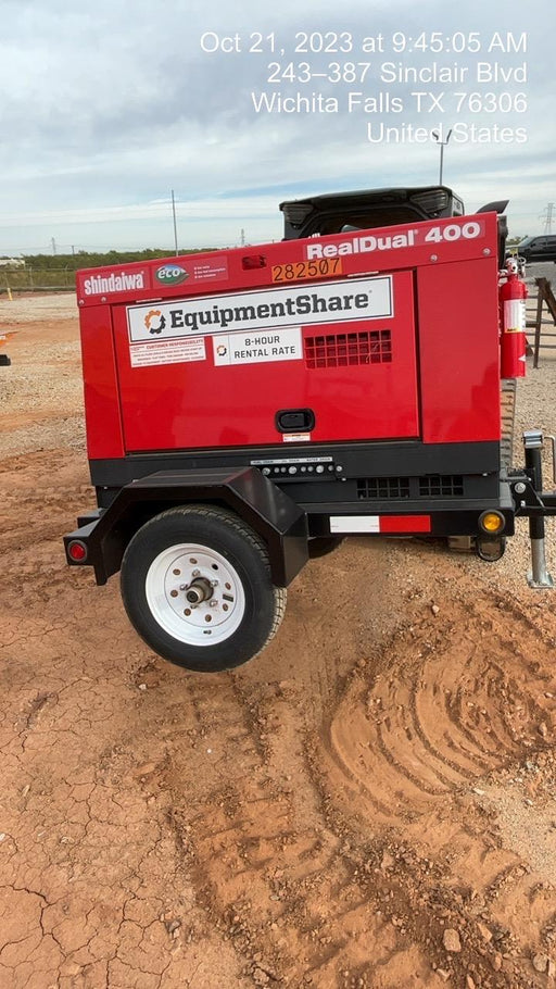 2022 Shindaiwa DGW400MDL Kubota D902 Engine, 23 HP, Dual Op Welder, Wire, Arc, Droop Stick, Tig, and CC Stick Functionality, Simulphase, 3 Phase and 1 Phase Gen Output, Single Axle NB Trlr, Slr Trckl Chrg 12V 12W, Fire Ext