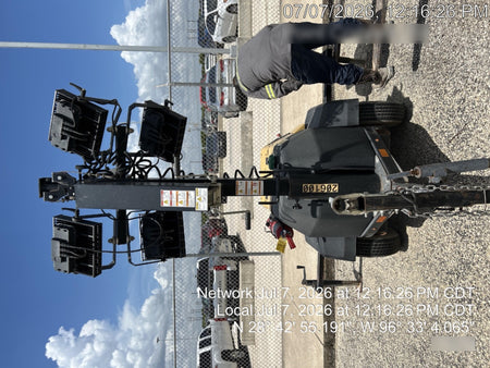 2022 Allmand NLV3GR (4) LED Light Fixture 350W, 23' Vertical Mast, 3kW Prime, Towable, Deep Sea L401, Leveling Jacks, Yanmar T4F 5.8hp