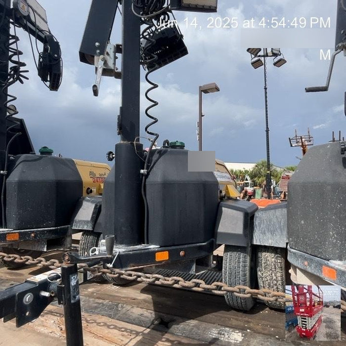 2022 Allmand NLV3GR (4) LED Light Fixture 350W, 23' Vertical Mast, 3kW Prime, Towable, Deep Sea L401, Leveling Jacks, Yanmar T4F 5.8hp