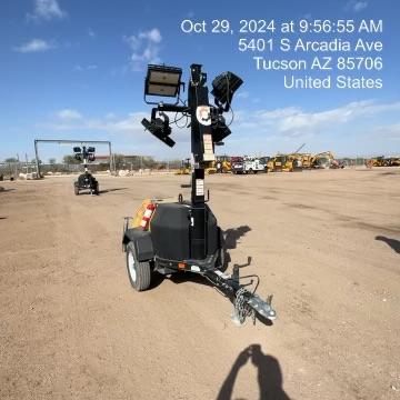 2021 Allmand NLV3GR (4) LED Light Fixture 350W, 23' Vertical Mast, 3kW Prime, Towable, Deep Sea L401, Leveling Jacks, Yanmar T4F 5.8hp