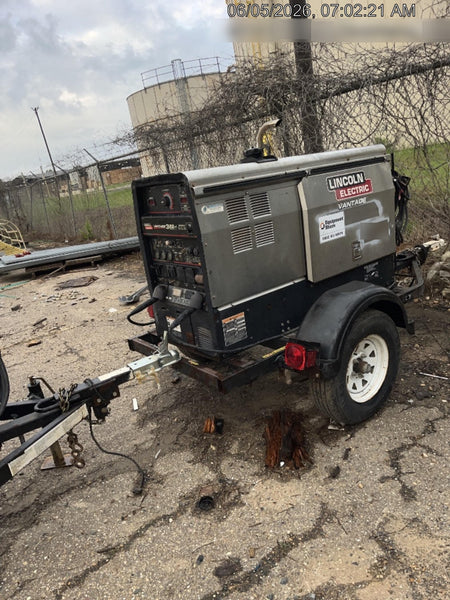 2019 Lincoln Electric Vantage 322 Ready-Pak 3, Two Wheel Trailer, Fender and Light Kit, Cable Rack