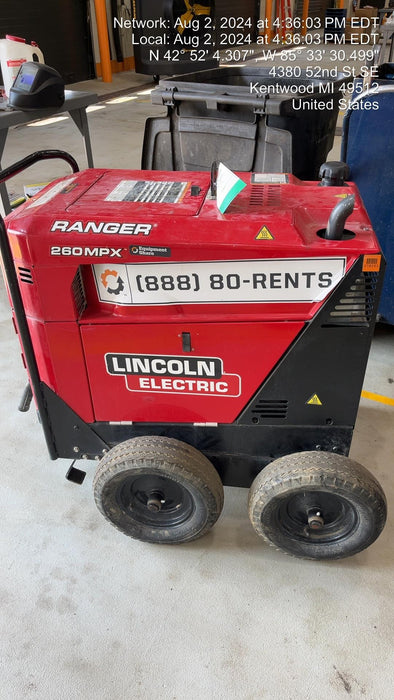 2022 Lincoln Electric Ranger 260MPX K3458-1 Ranger Gasoline Engine Driven Welder (Kohler)