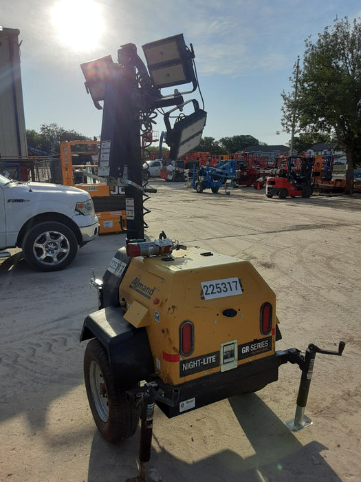 2022 Allmand NLV3GR (4) LED Light Fixture 350W, 23' Vertical Mast, 3kW Prime, Towable, Deep Sea L401, Leveling Jacks, Yanmar T4F 5.8hp