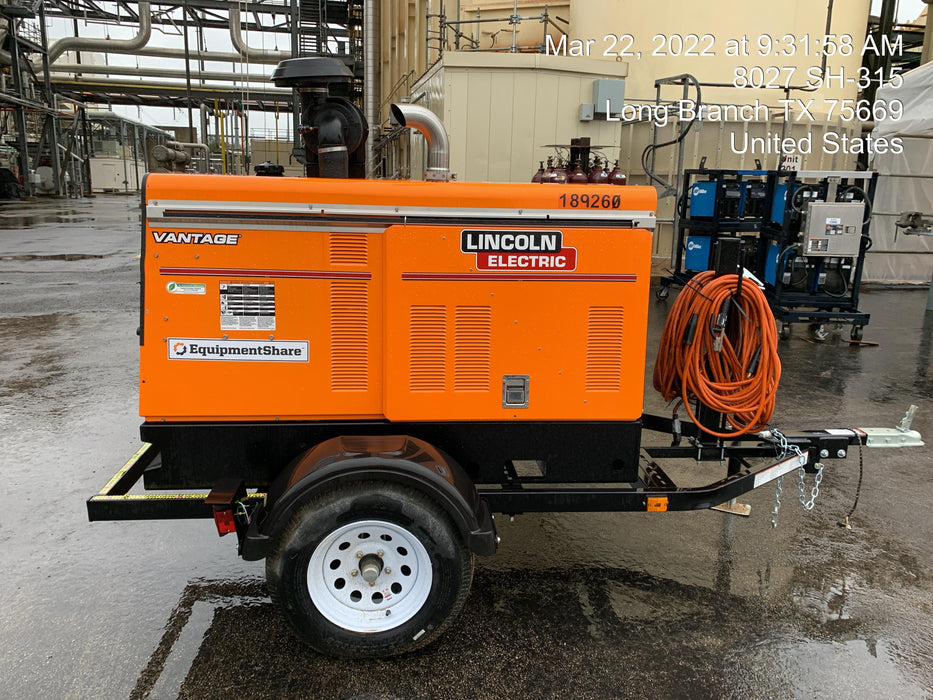 2021 Lincoln Electric Vantage 549X Ready Pak 3, ORANGE (includes trailer, cable rack, fender light kit)