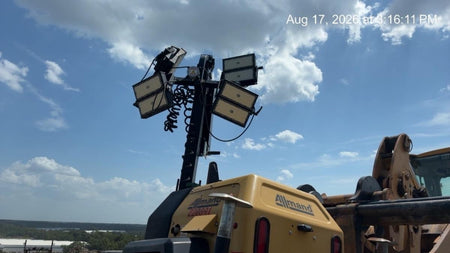 2022 Allmand NLV3GR (4) LED Light Fixture 350W, 23' Vertical Mast, 3kW Prime, Towable, Deep Sea L401, Leveling Jacks, Yanmar T4F 5.8hp